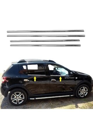 Dacia Sandero Stepway Krom Cam Çıtası 4 Kapı P.çelik 2012-2019
