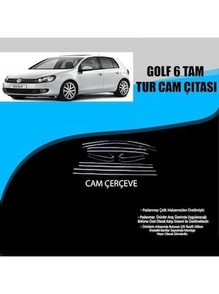 Vw Golf 6 2010-2013 Cam Çerçevesi Krom 12 Parça P.çelik