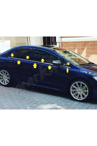 IMG-6666003993592717056.jpg Honda Civic Krom Cam Çıtası 2006-2011 6 Parça Paslanmaz - Görsel 1