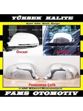 Audi A6 C6 Krom Ayna Kapağı 2 Prç. 2008-2011 P. Çelik