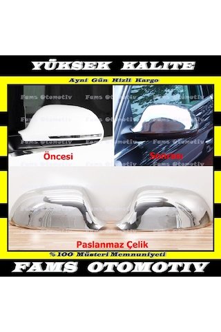 IMG-6763220959539237944.jpg Audi A6 C6 Krom Ayna Kapağı 2 Prç. 2008-2011 P. Çelik - Görsel 1