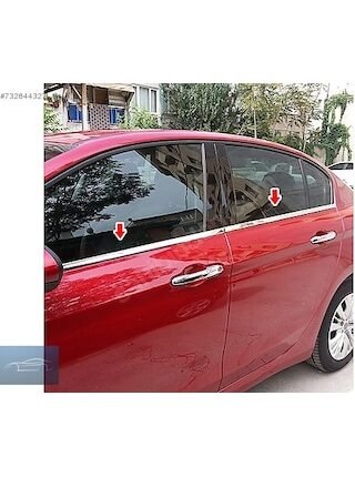 Fiat Egea Sedan Krom Cam Çıtası 4 Parça 2015-2021 Paslanmaz Çelik