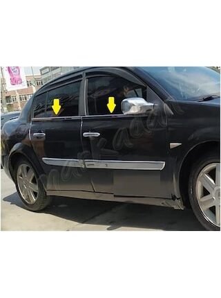 Renault Megane 2 Sedan Krom Cam Çıtası 2004-2010 4 Parça