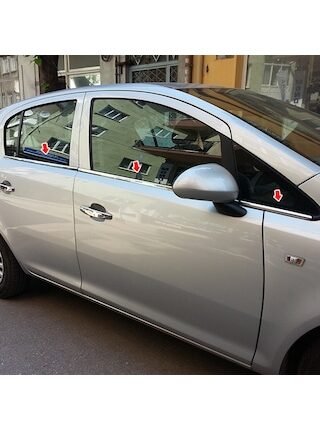 Opel Corsa D Krom Cam Çıtası 2007-2015 6Prç