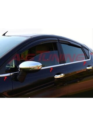 Ford Fiesta Krom Cam Çıtası Tk 2009 - 2017 8Prç Paslanmaz Çelik N11.4885