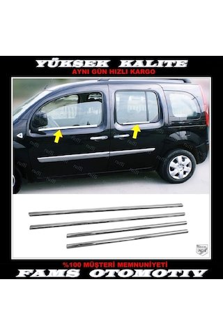 IMG-6995843841094186782.jpg Mercedes Citan Krom Cam Çıtası 4 Prç P.Çelik 2012-2020 Arası - Görsel 1