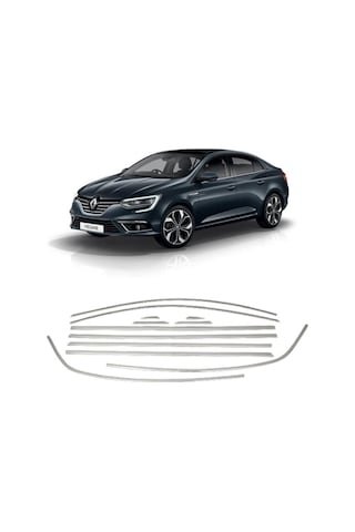 IMG-7120139075975317543.jpg Renault Megane 4 Sedan 12 Parça Paslanmaz Krom Cam Çerçeve Çıtası - Görsel 1