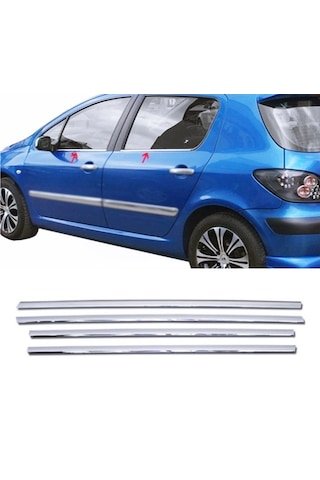 IMG-7246485129049914908.jpg Peugeot 307 Hb Krom Cam Çıtası 4 Parça P.çelik 2000 Üzeri - Görsel 1