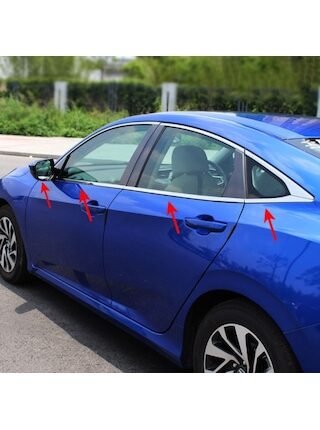 Honda Civic Fc5 Uyumlu Krom Cam Çerçevesi 2016+