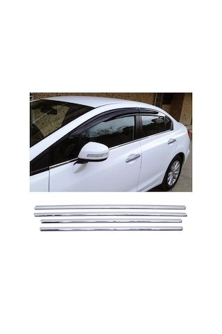 IMG-7454624559769730903.jpg Honda Civic Krom Cam Çıtası 4 Kapı P.çelik 2012-2016 Arası - Görsel 1