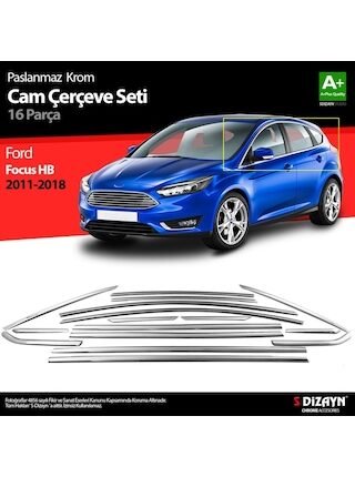 Ford Focus 3 Hb Krom Cam Çerçevesi 16 Prç 2011-2018