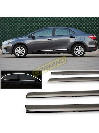 Toyota Corolla Uyumlu Siyah Krom Cam Çerçevesi 2013-2018 14 Parça