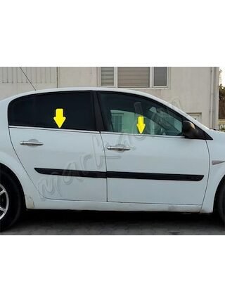 Renault Megane 2 Sedan Krom Cam Çıtası 2004-2010 4 Par