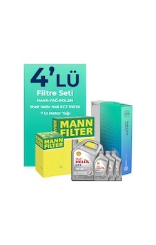 Mann Ford Tourneo Custom 2.2 Dizel Filtre Bakım Seti Shell Motor Yağlı (2012-2019) 4 Lü