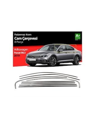 Vw Passat B8.5 Krom Cam Çerçeve 8 Parça 2019 ve Üzeri