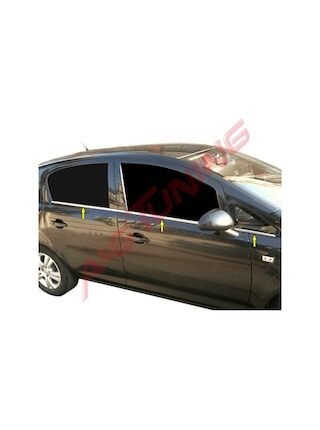 Opel Corsa D Krom Cam Çıtası Tk 2007 Üzeri 6Prç Paslanmaz Çelik N11.4809