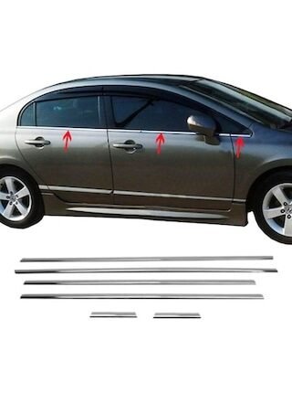 Honda Civic Krom Cam Çıtası 6 Prç 2006-2011 Arası P.çelik