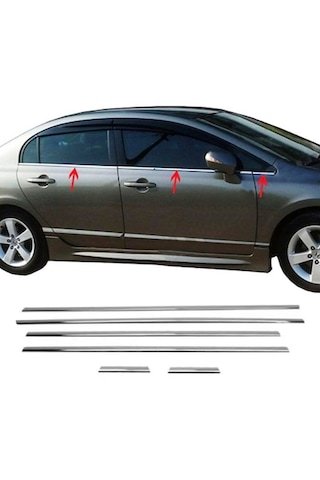 IMG-7982644180890027652.jpg Honda Civic Krom Cam Çıtası 6 Prç 2006-2011 Arası P.çelik - Görsel 1