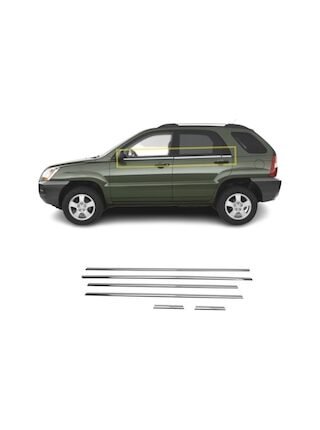 AG-Tuning Kia Sportage Krom Cam Çıtası 6 Parça 2005-2009 Arası Paslanmaz Çelik