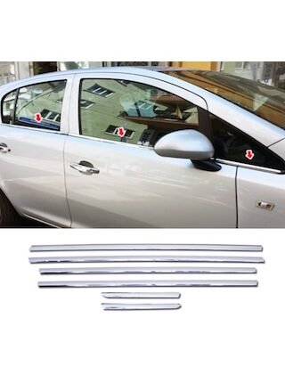 Opel Corsa D Krom Cam Çıtası 6 Prç 2007-2014 Arası P.çelik