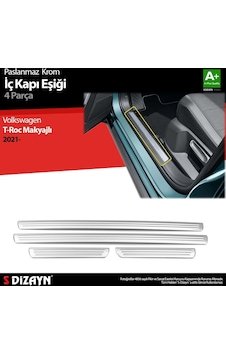 Volkswagen T-roc Uyumlu Makyajlı Krom İç Kapı Eşiği 4 Parça. 2021 Üzeri Parça