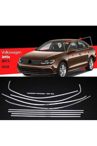 IMG-8209098395529863010.jpg Vw Jetta Cam Çerçevesi Kenar Çıtası Krom Tamtur 2011 / 2020 - Görsel 1