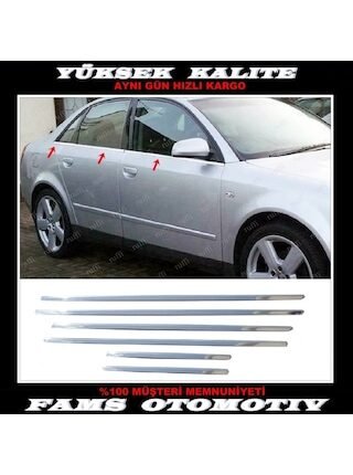 Audi A4 B6 B7 Krom Cam Çıtası 6 Prç 2000-2008 P. Çelik
