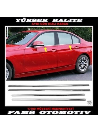 Bmw F30 Paslanmaz Krom Cam Çıta 4 Prç 2011-2018 Arası