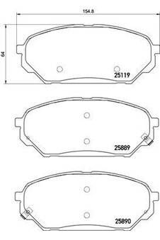 VALEO 670257 Ön Balata Ix55 3.8 V6 4Wd-3.0 V6 CRDI 4Wd 08 Gdb3527