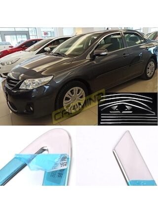 Toyota Corolla Uyumlu Krom Cam Çerçevesi Set 2007-2012 14 Parça