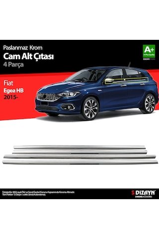 IMG-8334409705210992620.jpg Fiat Egea Hb Krom Cam Çıtası 4 Prç. 2015-2020 - Görsel 1