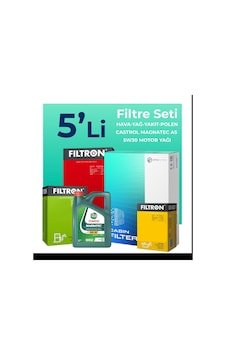Filtron Ford Transit Custom 2.2 Dizel Filtre Bakım Seti Castrol Motor Yağlı (2012-2019) 5 Li