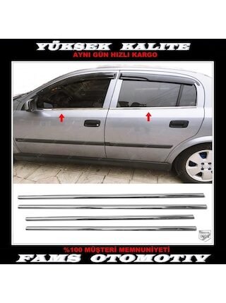 Opel Astra G Krom Cam Çıtası 4 Prç. 1998-2005 Arası P.Çelik