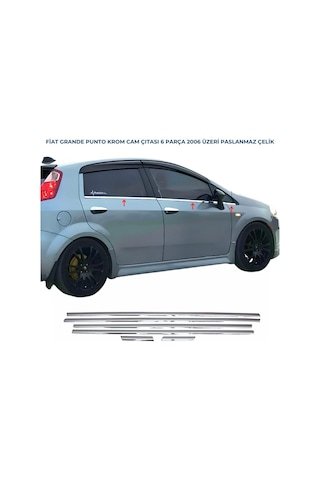 IMG-8621221121829934722.jpg Fiat Grande Punto Krom Cam Çıtası 6 Prç. 2006 ÜZERİ P.ÇELİK - Görsel 1