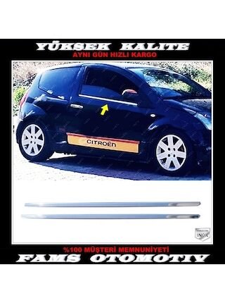 Citroen C2 Krom Cam Çıtası 2 Prç. 2002 Üzeri P. Çelik