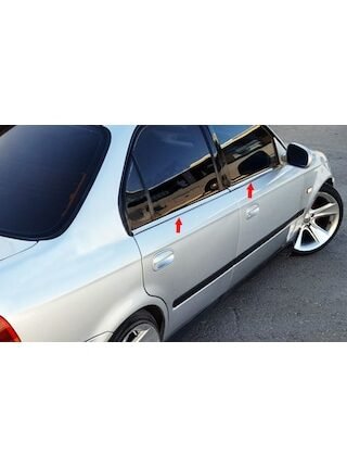 Honda Civic 1996-2001 Krom Cam Çıtası Paslanmaz Çelik 4 Parça