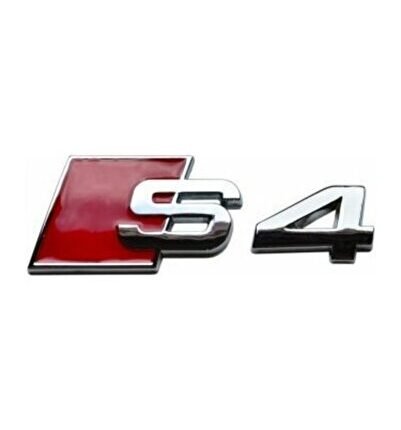 Audi S4 Arka Bagaj Yazısı Krom Kırmızı