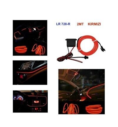 Araç Içi Ip Neon Torpido Ledi Kırmızı 2 Metre