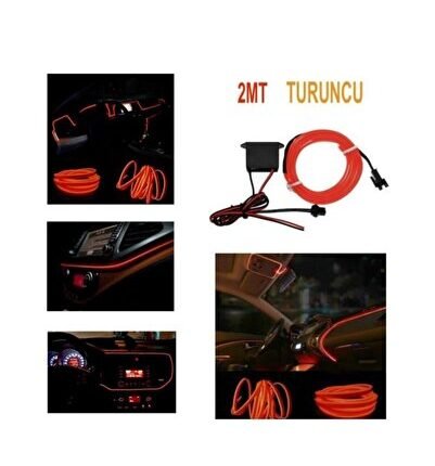 Araç Içi Ip Neon Torpido Ledi Turuncu 2 Metre