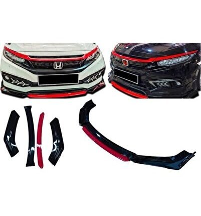 Nkt Group Nkt Group Fiat / Tofaş Uno Uygun Universal Flaplı 4 Parça Lip Piano Black Kırmızı Dilli