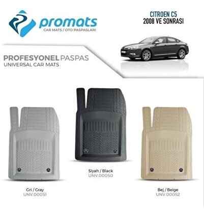 Cıtroen C5 2008 Ve Sonrası Oto Paspas Profesyonel 4d (bej)