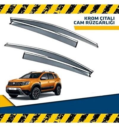 Dacia Duster Mügen Cam Rüzgarlığı ( Nikelajlı ) 2018 Sonrası 4 Lü Set