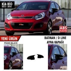 Kia Rio 2012-2016 Uyumlu Yedek Parça Batman Yarasa Ayna Kapağı Sinyalli Piano Black