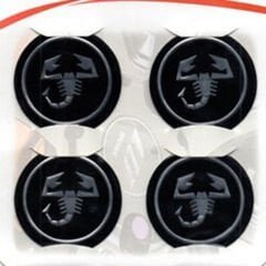 Abarth Siyah Alüminyum Yapıştırma Jant Göbeği 4Lü 60mm