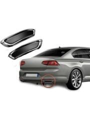 Volkswagen Passat B8 ( 2015-2018 ) Uyumlu Yedek Parça Krom Egzoz Görünümlü Difüzör Paslanmaz Çelik