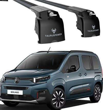 Citroën Berlingo 2024- 2025 Uyumlu TRS-2 Kilitli Sistem Ara Atkı Tavan Barı Siyah (2 Adet)