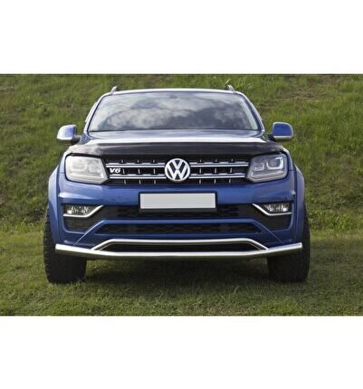 Volkswagen Amarok 2010+ Uyumlu Yedek Parça Off Road Ön Tampon Koruma Demiri Krom (Çiftli Bıyık) AQM