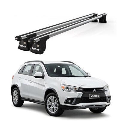 Trio-II Mitsubishi Asx (2012 ve sonrası) Uyumlu Kilitli Ara Atkı 135cm Port Bagaj Tavan Barı