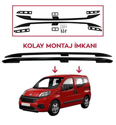 Fiat Fiorino 2007-2025 Tavan Çıtası Araca Özel Siyah Renk Alüminyum