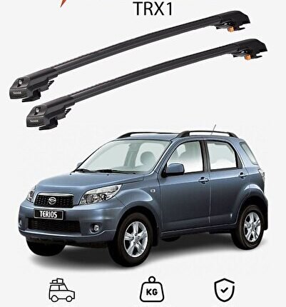 DAIHATSU TERIOS 2006-2017 TRX1 Thunder Carrier Kilitli Ara Atkı Taşıyıcı Tavan Barı Siyah